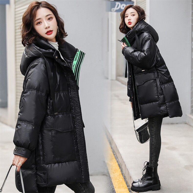 时尚保暖长款羽绒服女修身显瘦冬季外套,女装羽绒服,千千佰惠
