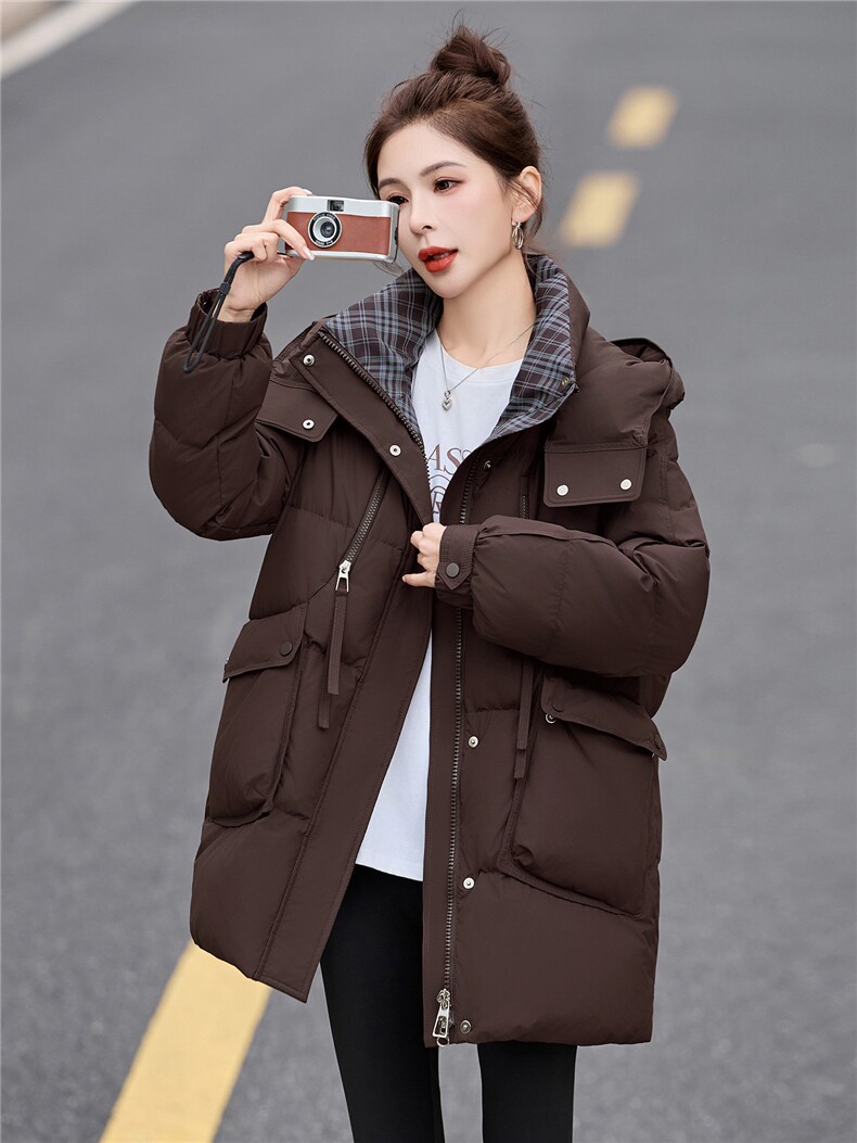 2025年冬季90白鸭绒羽绒服中长款,女装羽绒服,艾尚靓装