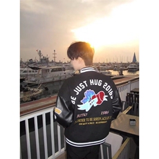 cleanfit美式复古夹克男夏季潮牌拼接刺绣宽松廓形情侣棒球服外套，男装夹克，星座603-2
