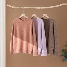 2025年秋季新款百搭女士长袖圆领长袖彩点羊绒衫，女装羊绒衫，澳冬特羊绒