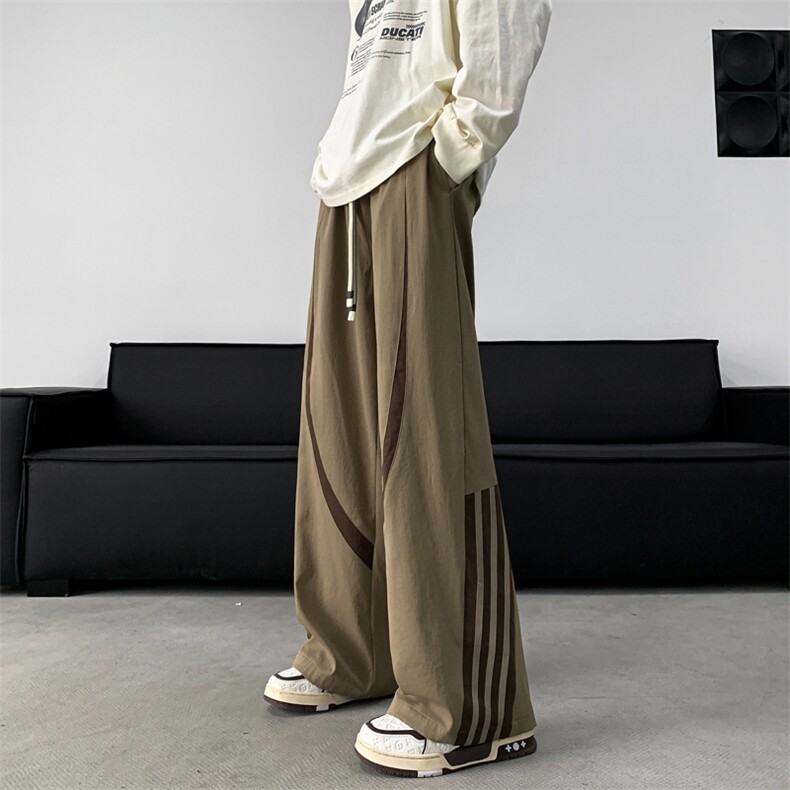 春夏季潮牌新款微弹面料直筒拖地裤运动休闲裤男8227-P48控68，男装休闲裤，电商C305A