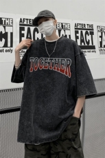 高街水洗做旧蜡染潮牌宽松短袖t恤美式复古517A-2-SX210-P38，男装T恤，星座517A-2