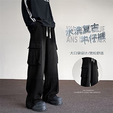 美式高街牛仔裤男加绒加厚秋冬水洗工装裤子-A1158JRP65常规P55，男装牛仔裤，电商B241