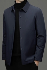 男装冬季翻领休闲羽绒服中年男士宽松免烫上衣新款加厚保暖外套，男装羽绒服，电商B212（原钱塘6029）