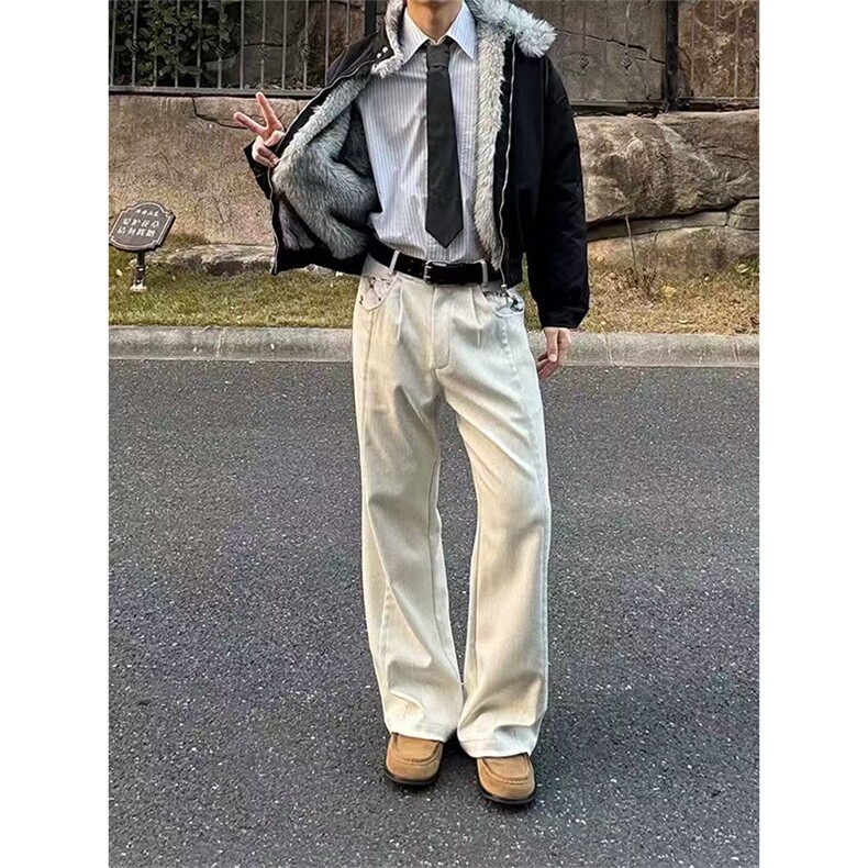 网图有货美式宫廷花卉口袋设计打褶立体裁剪休闲裤男女A1293-P53,男装休闲裤,星座1505