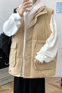 冬款加棉加厚背心棉服港风百搭立领马甲外套男士8156-P95 控价118图片