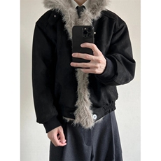 网图美潮麂皮绒座山雕棉服外套W1852，男装棉衣，电商B350