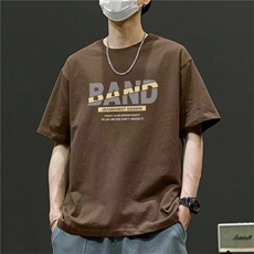 重磅纯棉美式高街白色oversize短袖T恤男夏潮牌宽松学生体恤上衣，男装T恤，星座1210-1