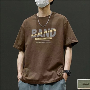 重磅纯棉美式高街白色oversize短袖T恤男夏潮牌宽松学生体恤上衣图片