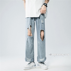 k729-p48-控68M-5XL美式高阶黄泥拉链宽松大码牛仔裤cityboy，男装牛仔裤，星座116