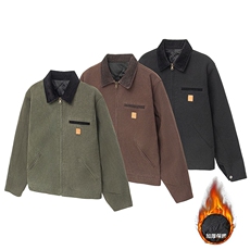 加绒牛仔棉服男冬季棉衣外套羊羔绒加厚毛领保暖外套MY1313-P138，男装棉衣，星座1103-3
