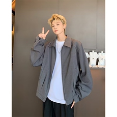 得物品质秋款男夹克衫拉链字母刺绣有垫肩宽松外套JK769P75，男装夹克，星座1013-1