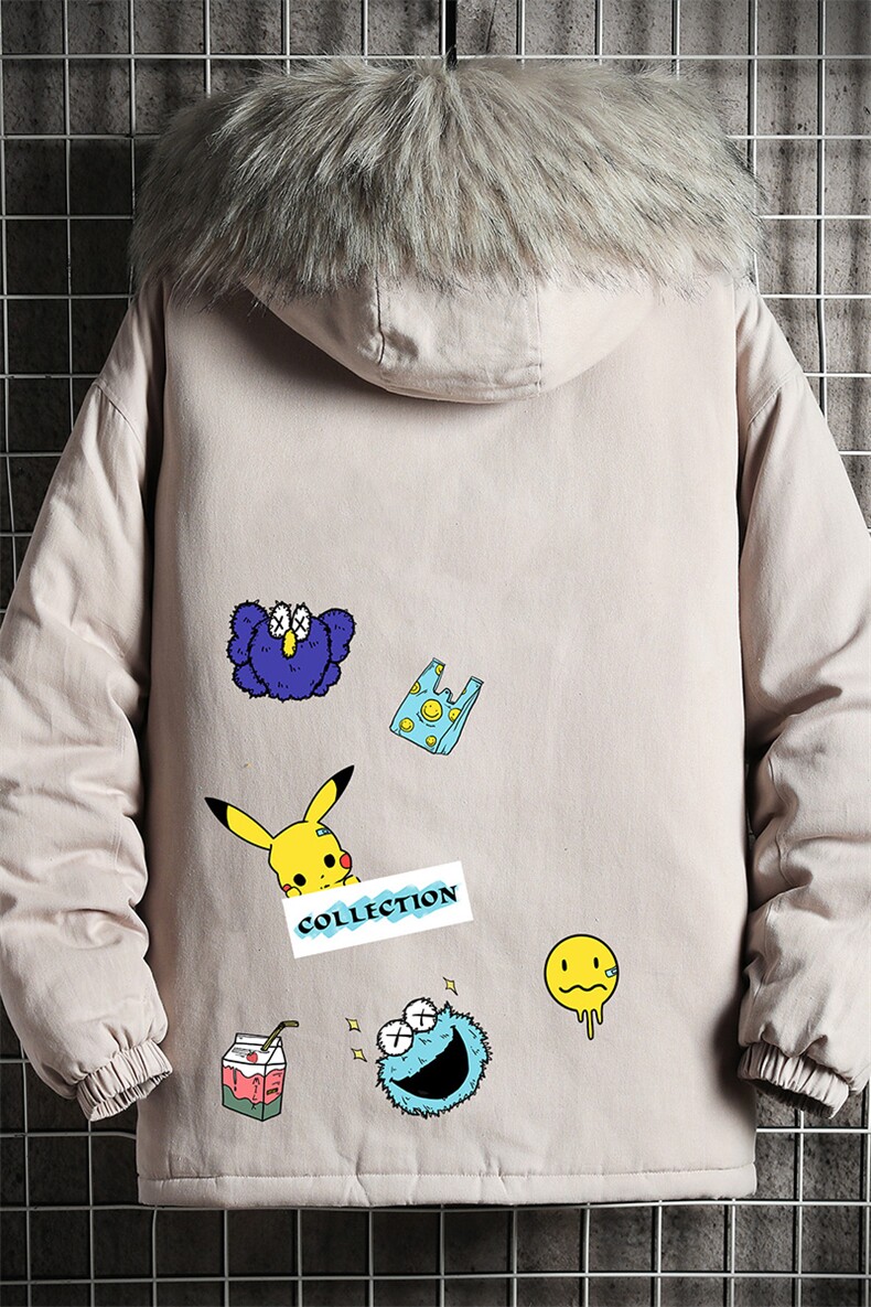 MM48079-P130冬季大毛领衣男士大码加厚袄男服网格挂拍,男装棉衣,电商A040A