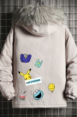 MM48079-P130冬季大毛领衣男士大码加厚袄男服网格挂拍，男装棉衣，电商A040A