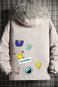 MM48079-P130 冬季大毛领衣男士大码加厚袄男服 网格挂拍图片