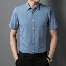 AD62211钱塘2020-3夏季新款男士条纹商务休闲短袖衬衫P60，男装衬衫，钱塘207-3