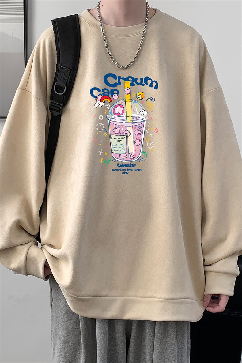 麂皮绒卫衣男大码重磅长袖t恤男JW81332-P35,男装卫衣,电商A040