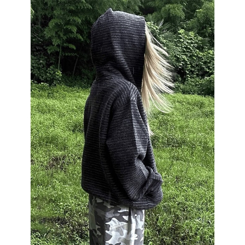 706-WY6747-P68现货秋季美式条纹连帽卫衣情侣宽松开衫外套潮,女装短外套,星座706-1