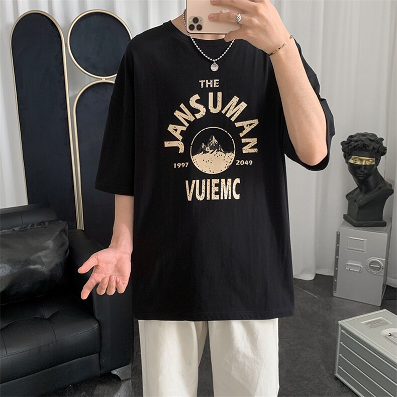 百搭休闲ins夏季潮男潮牌韩版短袖男生上衣潮流宽松T恤T010-P20,男装T恤,星座512-2