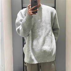 黑色情侣毛衣秋冬款打底针织衫男款韩系慵懒风上衣MZ844-P49，男装T恤，星座412-1
