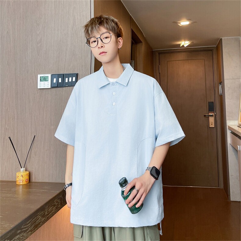 POLO衫短袖男女韩版潮流纯色宽松百搭2025夏季insT恤WB459-P36，男装Polo衫，星座412-2