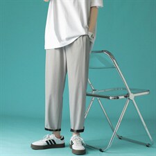 7XL~M大码九分裤春季慵懒风纯色直筒裤垂感韩版小西裤加大码图片