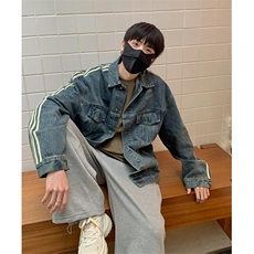 秋冬高街三条杠牛仔外套男休闲网红工装棒球服装ins痞帅GY802，男装工装外套，星座1116A（原606A-3）