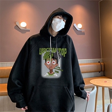已注册港风抖音直播得物品质宽松麂皮绒连帽卫衣W6006P48，男装卫衣，电商C408-1(原B339-1)