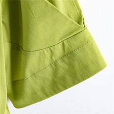 夏新新款短袖纯色收腰显瘦衬衫女，女装衬衫，水衣源