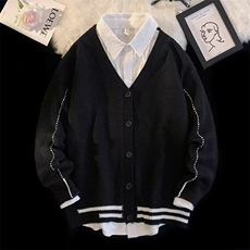 长袖原宿开衫针织衫时尚都市流行翻领男慵懒日系新款MY9072P42，男装针织衫/毛衣，星座1013-5