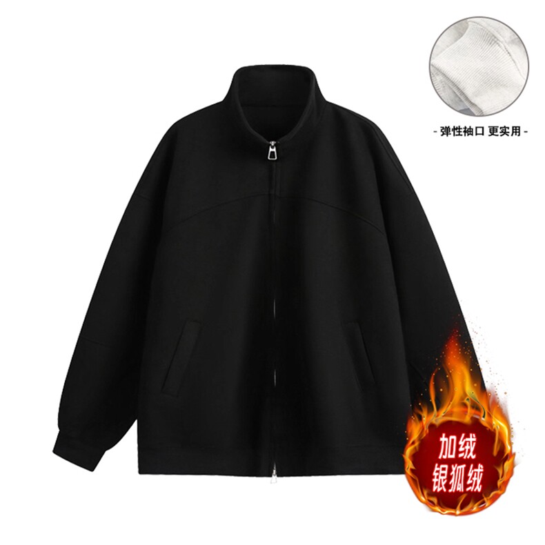 加绒银狐绒冬季450克抖音得物直播潮流卫衣外套AH923JR-P52图片