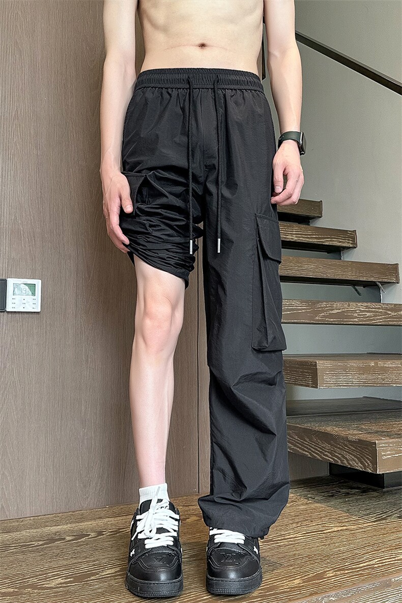 2024夏季新款内景大码美式冰丝工装裤M-5XHK24487-P50,男装休闲裤,电商A022