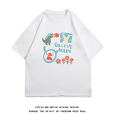 白底新款夏季圆领印花短袖时尚潮流短裤五分裤套装TZ63P50控68，男装牛仔裤，电商A247-1