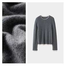 2026年秋季时尚百搭通勤金银花休闲圆领撞色，女装羊绒衫，致织羊绒