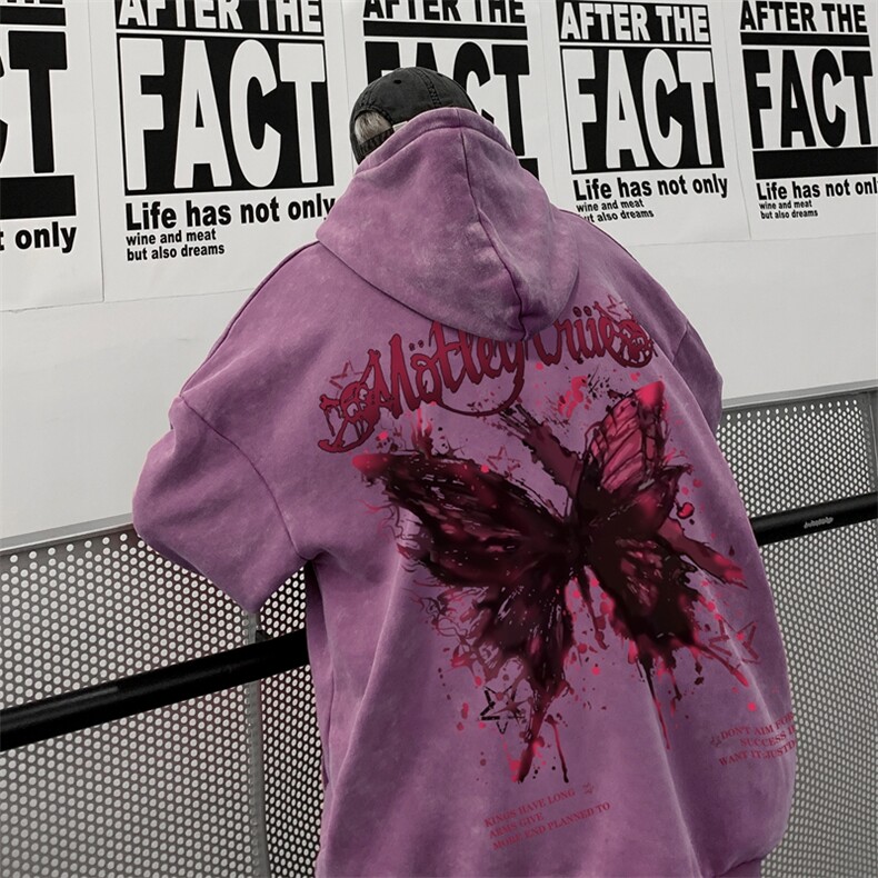 美式潮牌重磅水洗做旧连帽卫衣力推大码男XZ517A-2-Y7758-P68，男装卫衣，星座517A-2