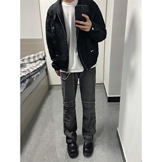 B221美式ins高街暗黑个性拼接微喇牛仔裤LK24155-P65控88，男装牛仔裤，电商B221