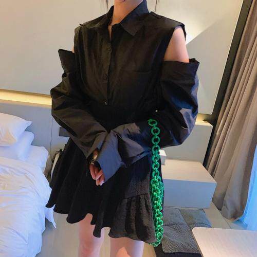 开口衬衫，女装衬衫，last name