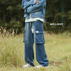 牛仔裤男秋季潮大码休闲裤子高街N401P43，男装牛仔裤，星座1116-2