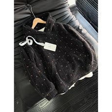 1506/QYT200/P67美式复古彩色波点针织连帽卫衣，男装卫衣，星座1506