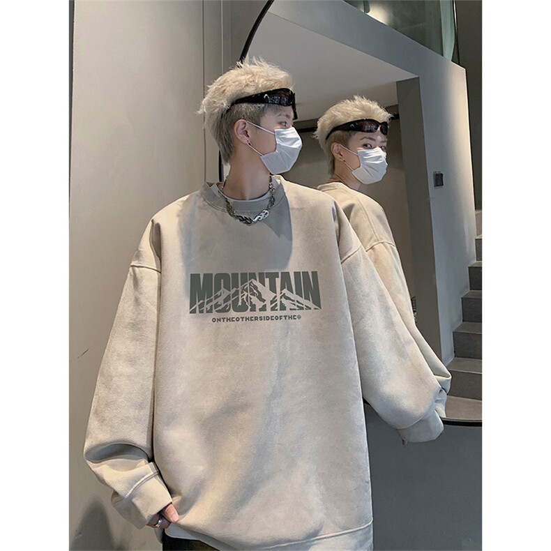 抖音得物高品质美式潮流麂皮绒宽松圆领卫衣wyjp4037-特p35控69,男装卫衣,星座605(原A050)