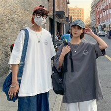 2023夏季新款 港风情侣宽松大码圆领潮流卡通印花半袖T恤 T04-P28图片
