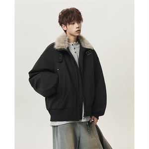 美式座山雕毛领棉服男冬季加厚保暖棉衣复古宽松棉袄-MY003特P110图片
