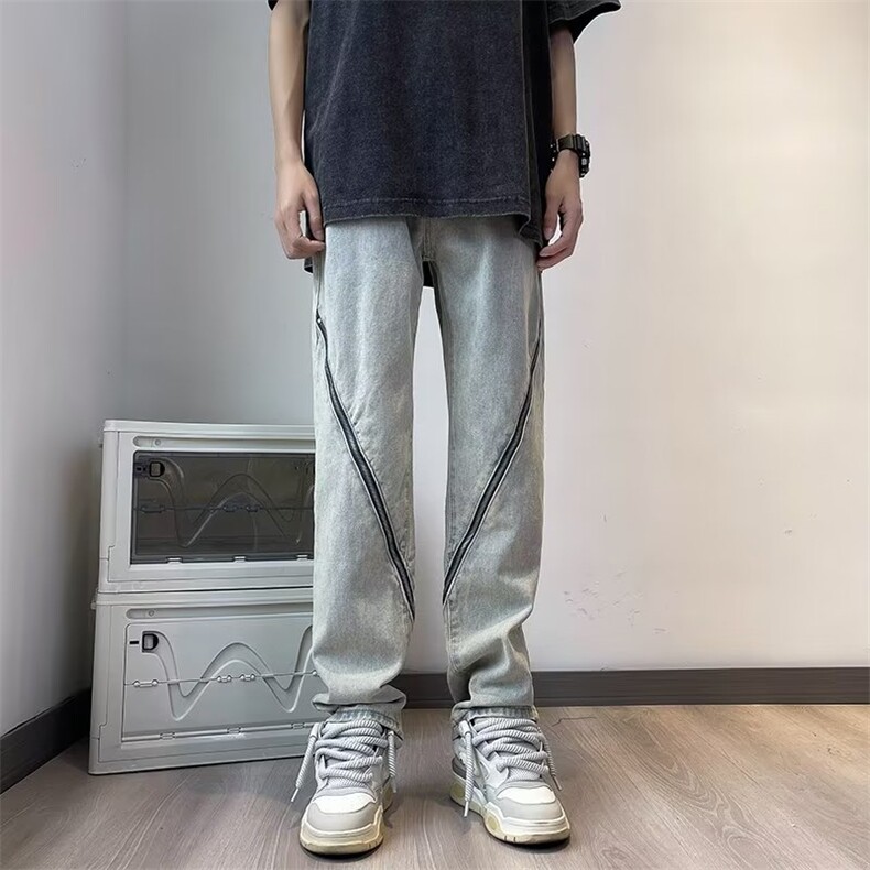 青春流行ins男直筒水洗牛仔裤N2230P48,男装牛仔裤,星座1116-2
