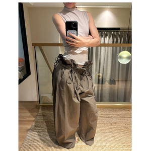 欧美时尚帅气辣妹抽绳松紧腰抽绳防晒工装休闲裤XXK78图片