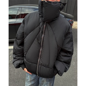 美式复古立领棉服男冬季加厚保暖宽松拉链面包服外套图片