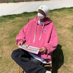 加绒新款港风宽松连帽套头卫衣X5687-常规P70控88-加绒P80控98图片