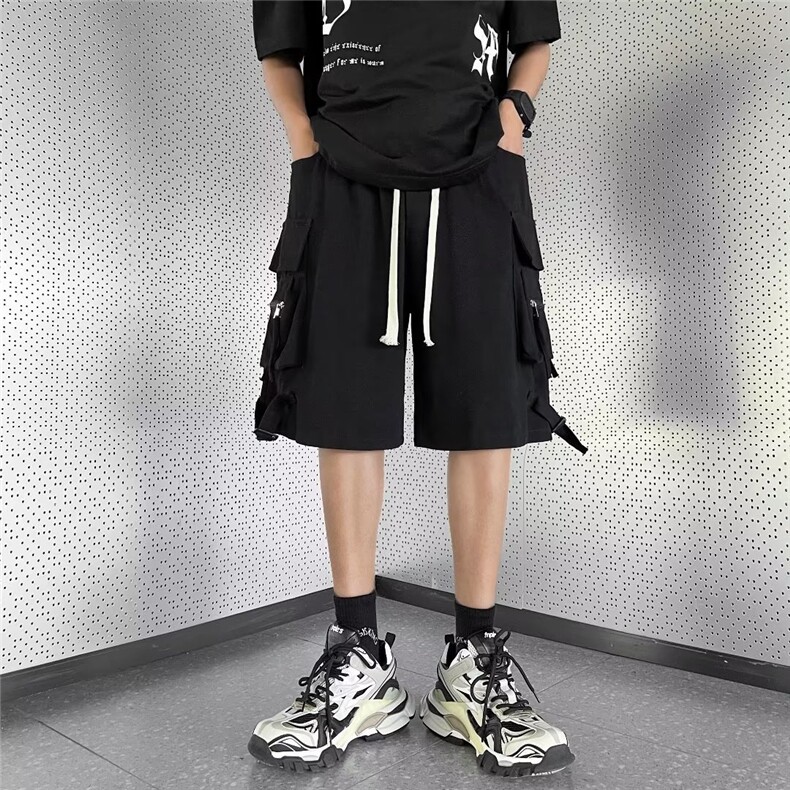 工装短裤男韩版潮流高街帅气2024夏季新款ins宽松五分裤K3806-P36,男装休闲裤,星座412-3