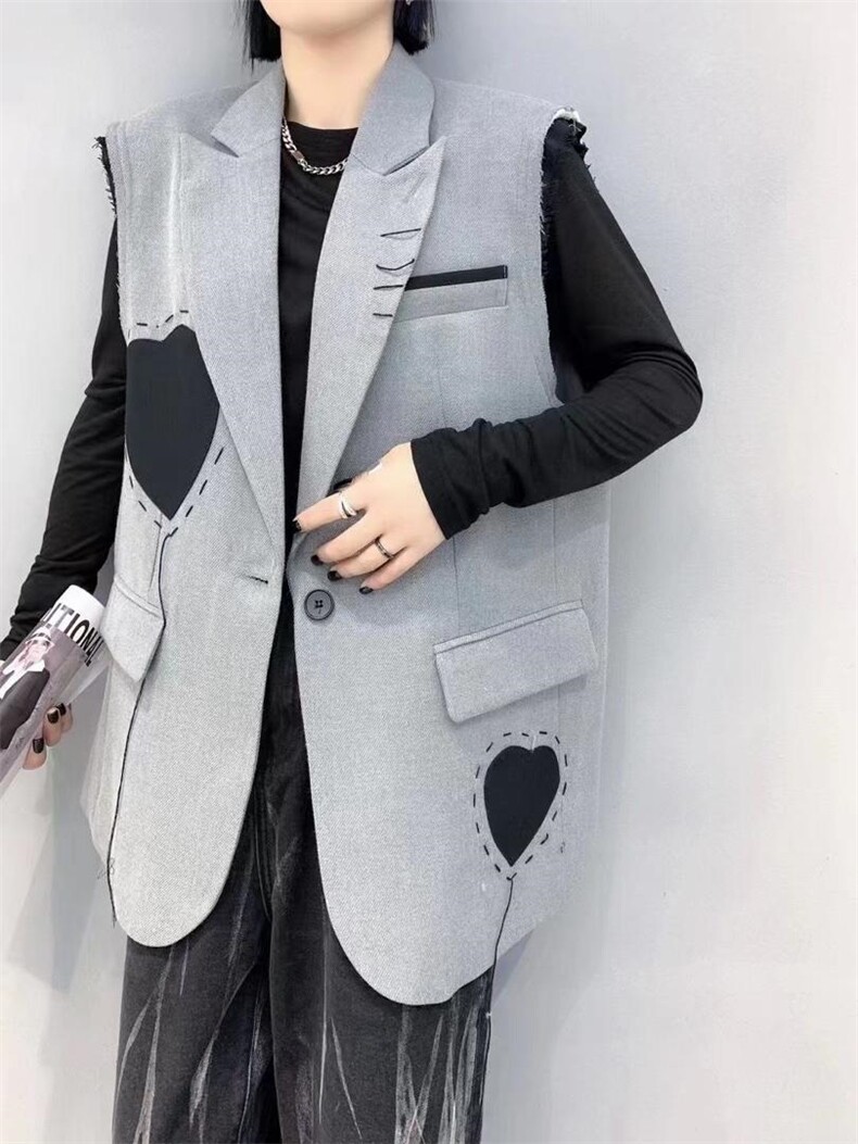 欧洲站欧货潮西装马甲女2021新款宽松百搭气质，女装西装，南门村口 8090