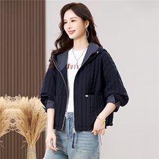 2025秋冬新款连帽棉衣外套直筒型百搭，女装短外套，小林双子