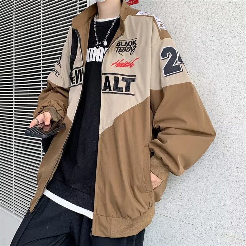 男秋季外套潮牌街头刺绣双层夹克HY727P68图片